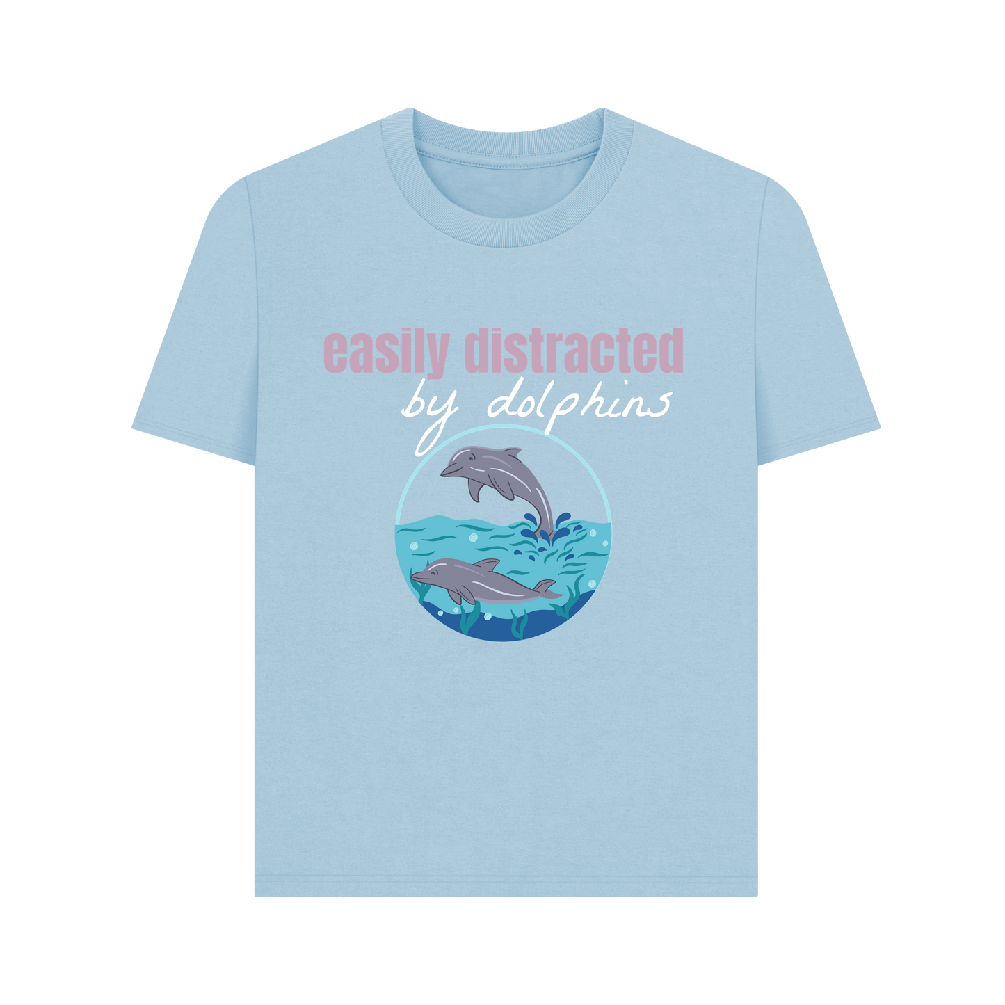 Milky Blue Printed T-shirt Front