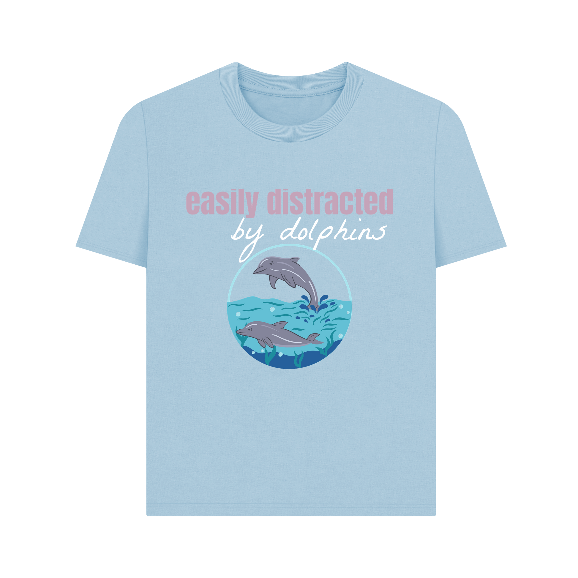 Milky Blue Printed T-shirt Front