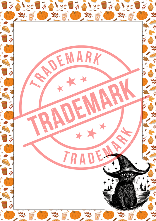Pumpkin Spice and Witches Cat A4 Notepaper