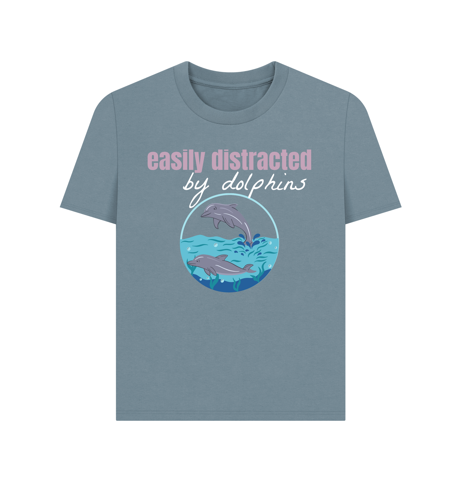 Stone Blue Printed T-shirt Front