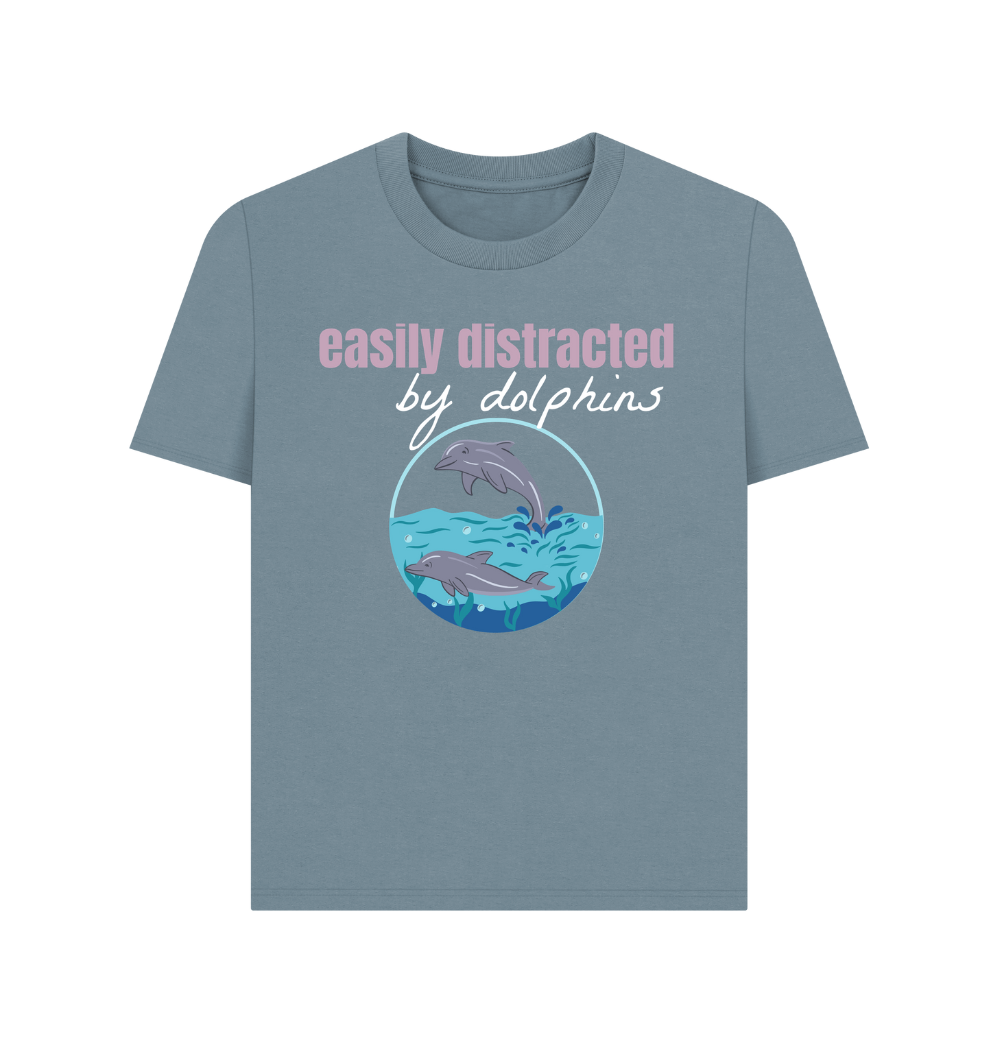 Stone Blue Printed T-shirt Front