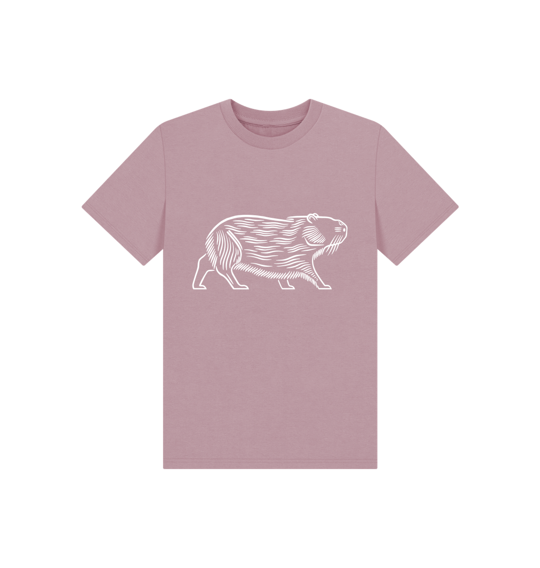 Mauve Printed Kids T-Shirt Front